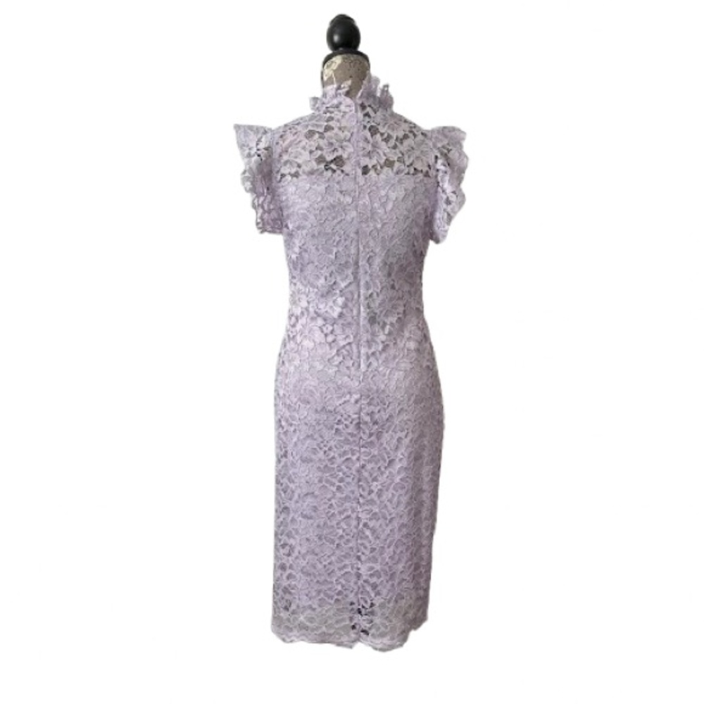 Enfocus Studio Women's 6 Purple/Lavender Sleeveless Sheath Midi Dress Mock Neck - Picture 2 of 13